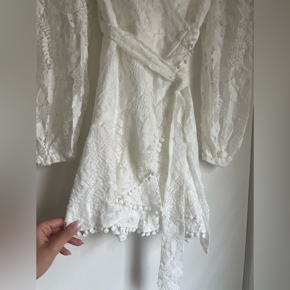 Saints + Secrets White Lace Mini Tie up Dress Size Small NWT - Picture 10 of 11